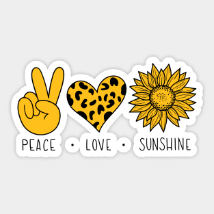 Peace love and sunshine Sticker